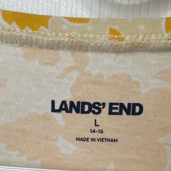 Lands' End Yellow and White 3/4 Sleeve Tunic - Picture 3 of 10